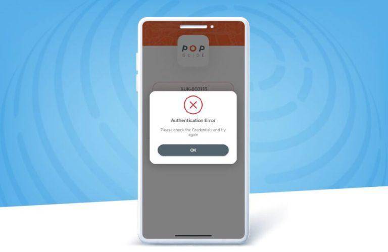 POP Guide app on a smartphone