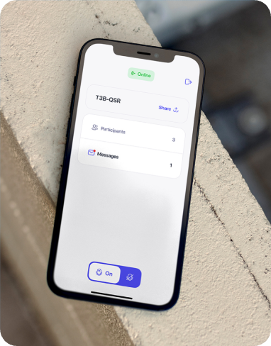 Smartphone with the Vox App channel screen resting on a stone ledge