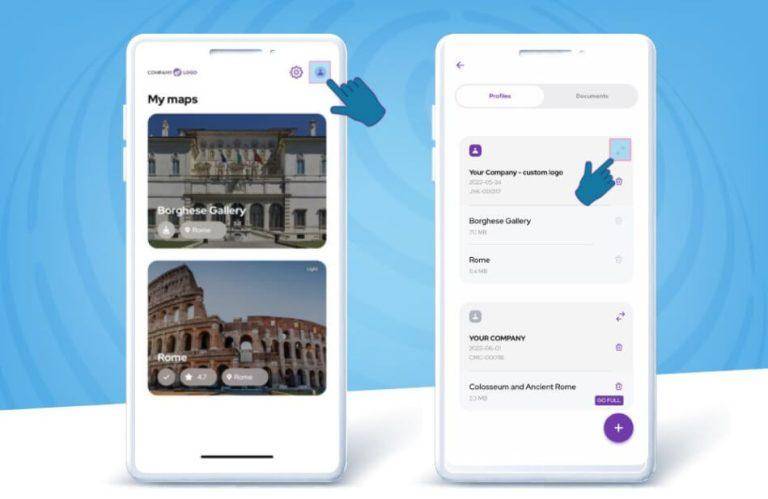 POP Guide app account page listing the purchased audio experiences