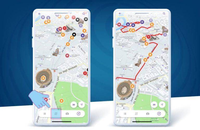 POP Guide app screens showing the suggested self-guided tours